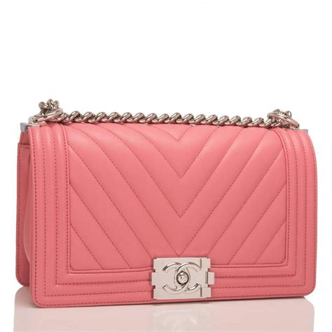 chanel pink chevron boy bag|Chanel le boy bag yupoo.